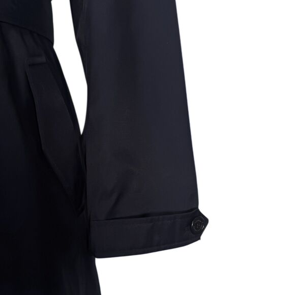 Ralph Lauren Women’s Trench Coat L Navy Blue Double Breasted Belted Cotton Blend - Picture 10 of 12